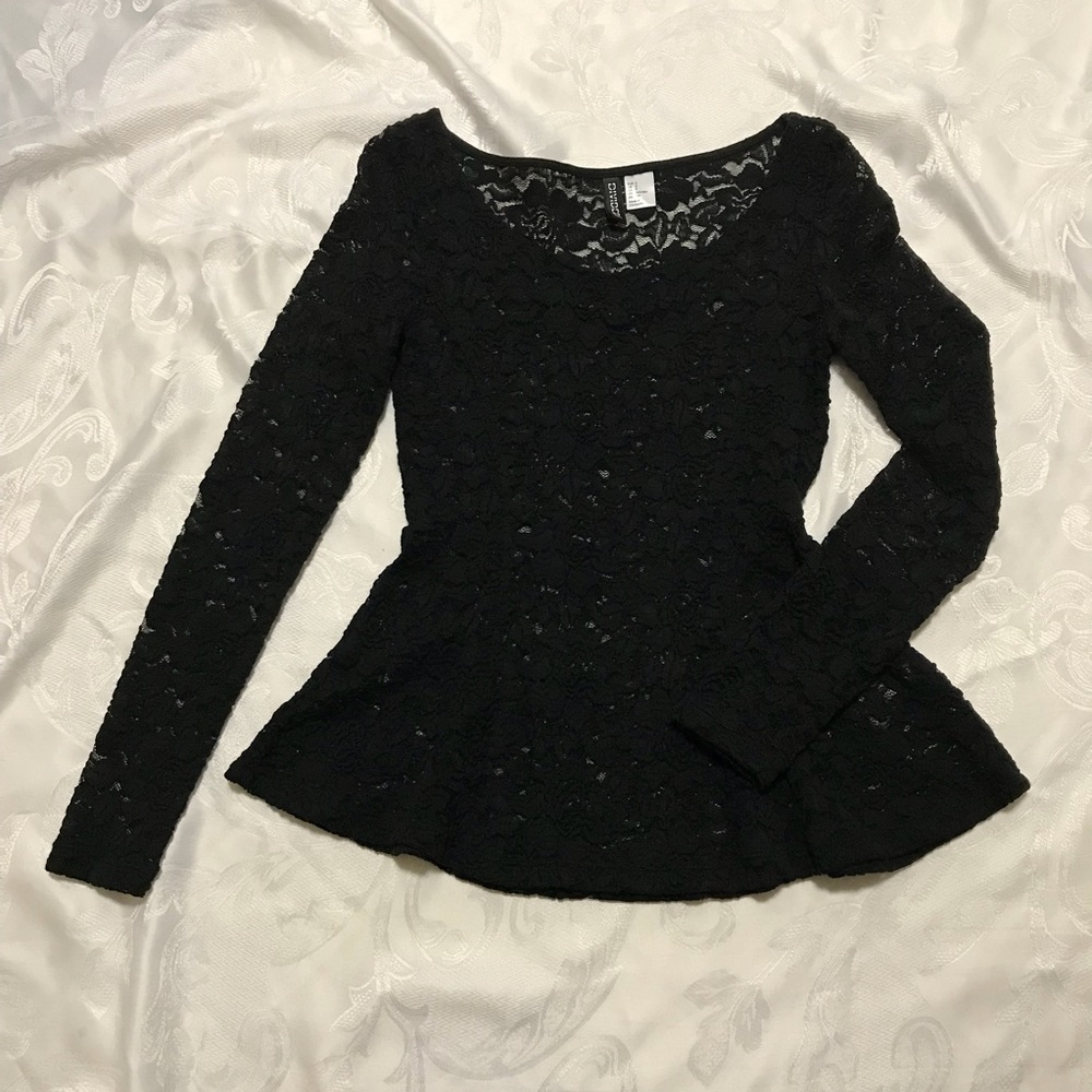 Gorgeous Sheer Lace Peplum Top